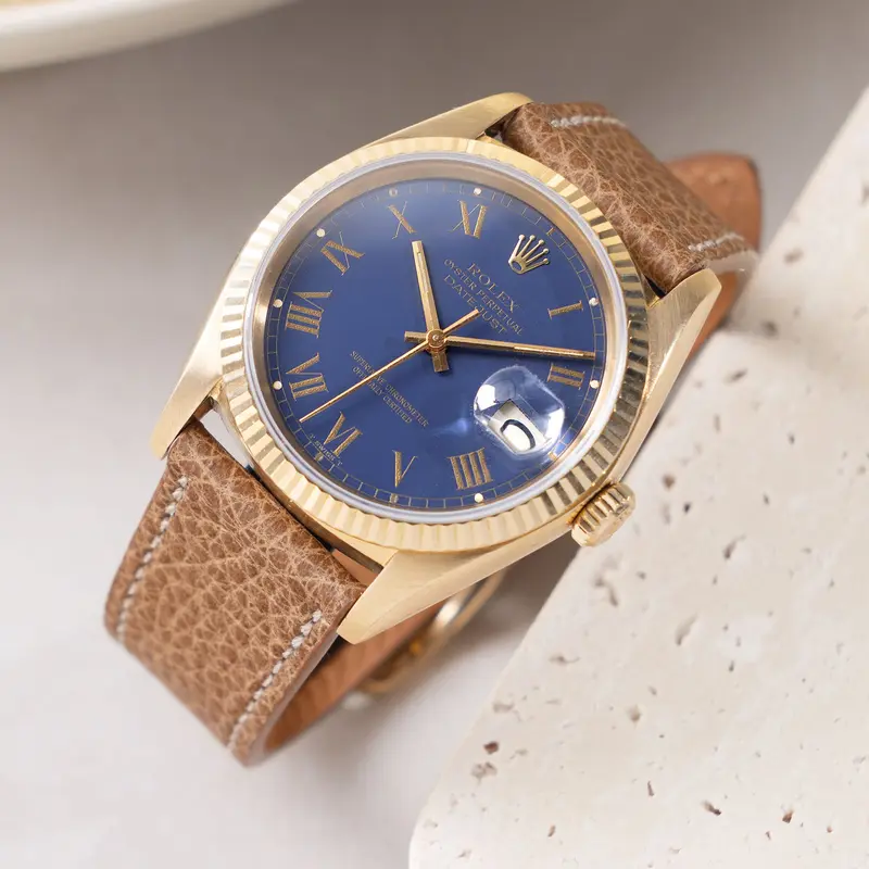 Rolex Datejust 16018 with Blue Buckley dial and original papers