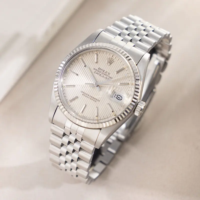 Rolex Datejust cream Tapestry dial ref 16014