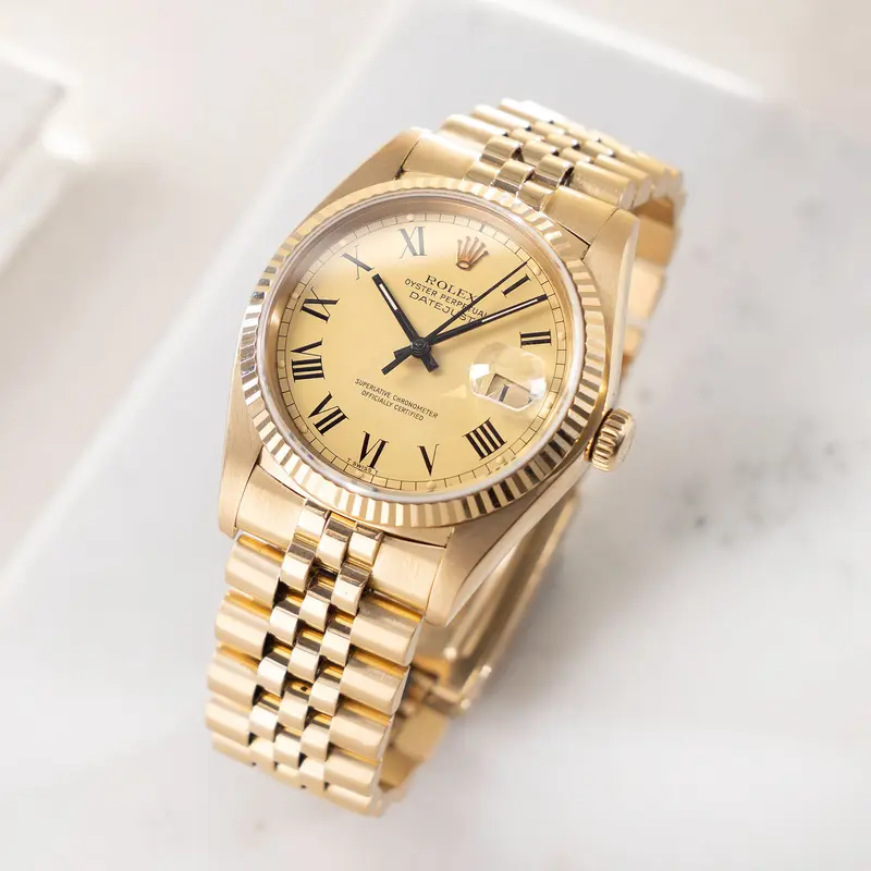 Rolex Datejust Gelbgold Lemon Buckley Zifferblatt Referenz 16018
