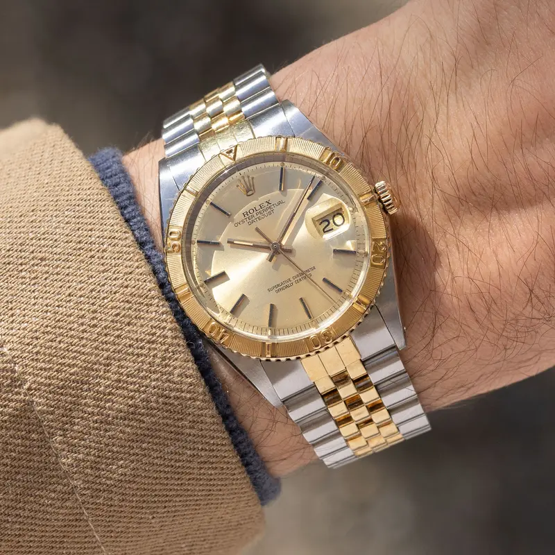 Rolex Datejust "Turnograph "Champagne dial ref 1625 /3 steel and gold execution