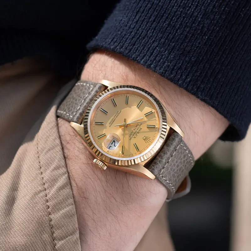Rolex Datejust Yellow Gold Champagne Dial With Papers Ref 16018