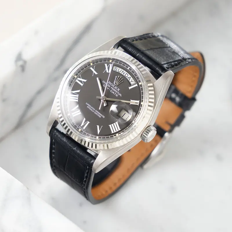 Rolex Day-Date 1803/9 Dark Grey Buckley Dial with Papers and Invoice