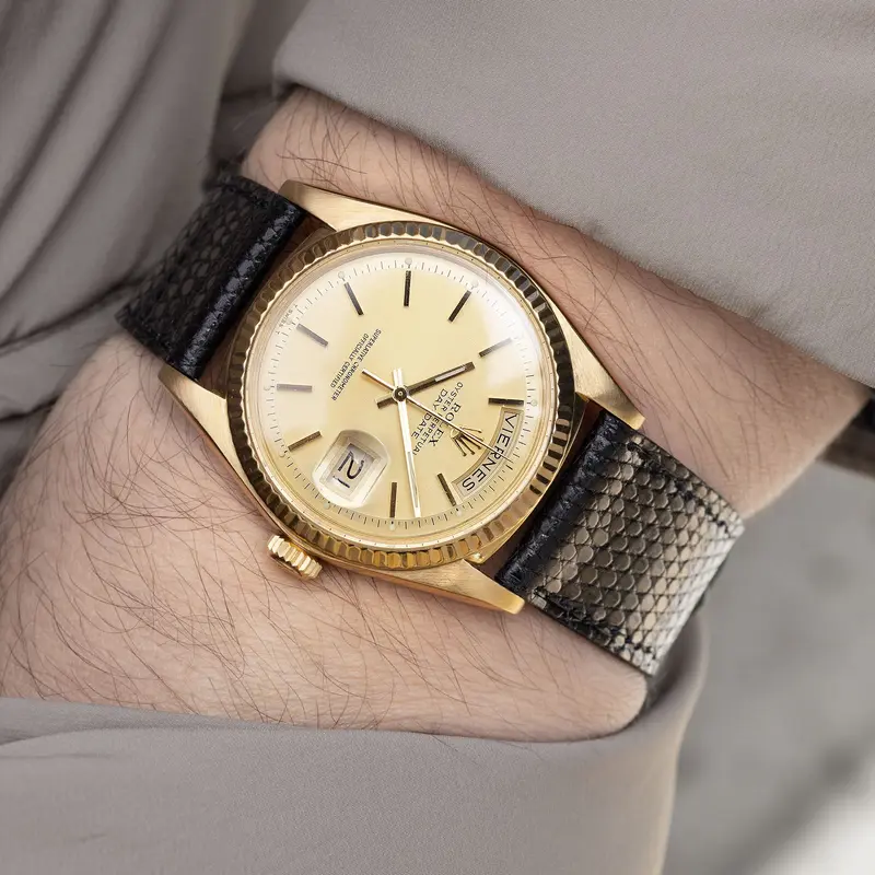 Rolex Day-Date 1803 Gelbgold Champagne Pie-Pan Zifferblatt