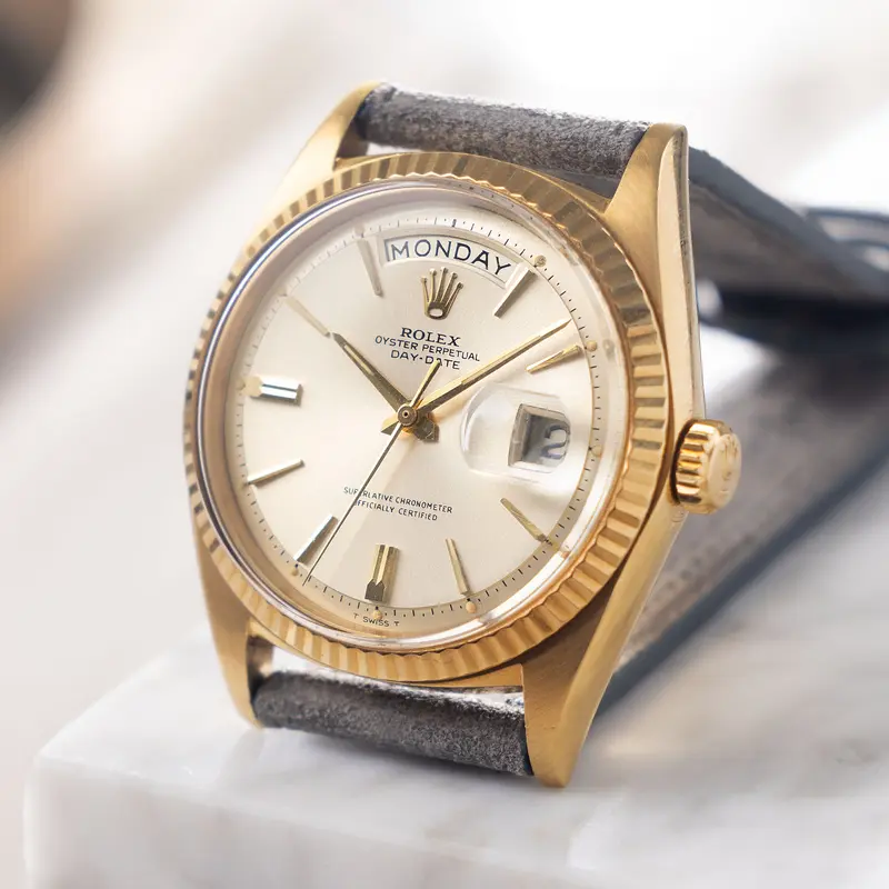Rolex Day-Date 1803 Silbernes Zifferblatt Mit "Cigarette-Zeiger"