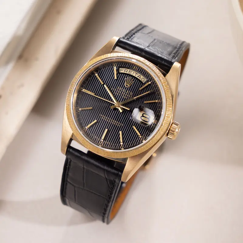 Rolex Day-Date 18078 "Bark" Schwarzes Tapestry Zifferblatt