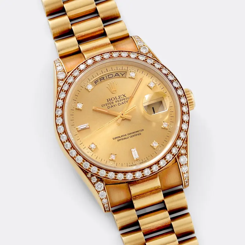 Rolex Day Date 18388 Diamond Bezel and Case with Papers