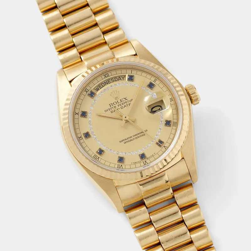 Rolex Day-Date Reference 18038 Blue Sapphire String Dial
