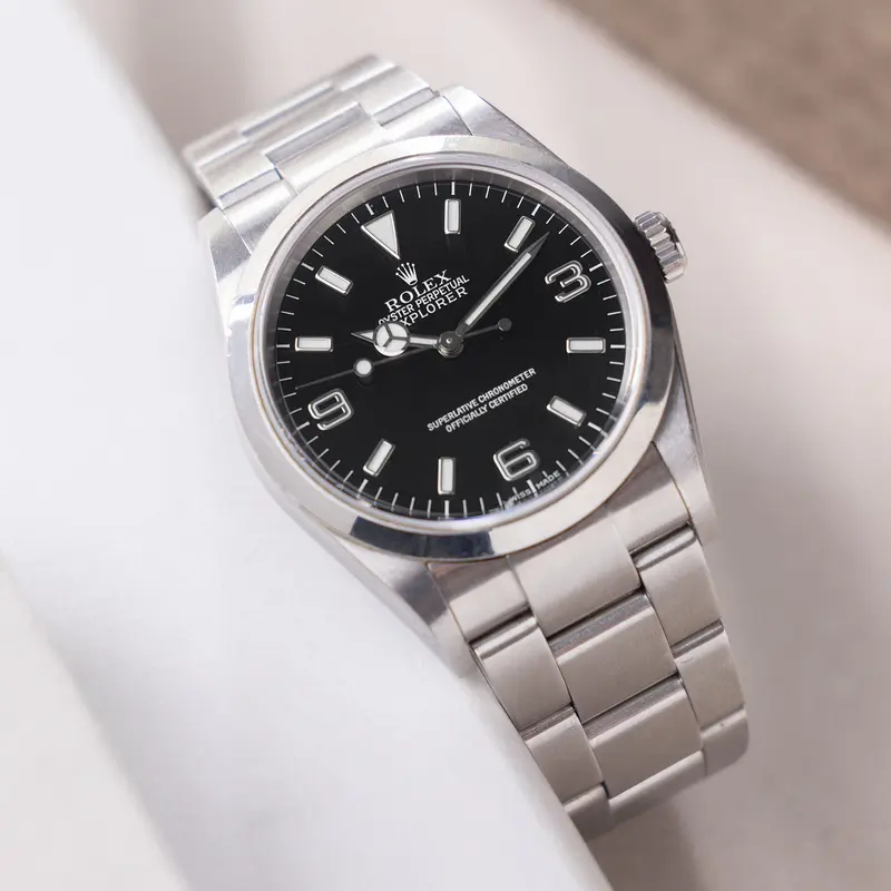Rolex Explorer 114270 Box und Papiere Unpoliert