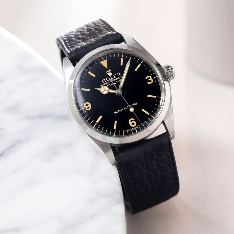 Rolex Explorer 5500 Gilt Double "T < 25" Dial Box and Paper Set