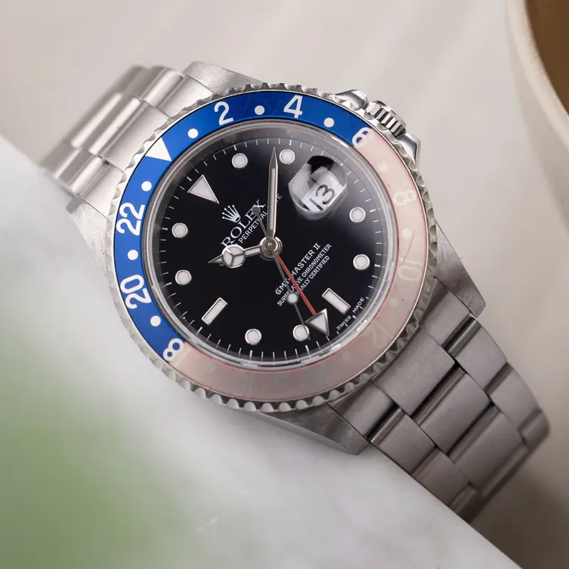 Rolex GMT-Master 2 16710 Faded Pepsi Lünette Swiss Made Zifferblatt