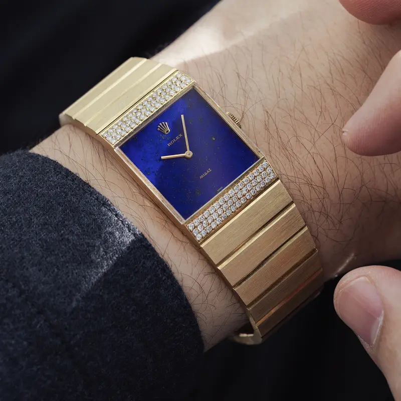 Rolex King Midas 4611 Lapis Lazuli Zifferblatt MIt Diamantbesatz