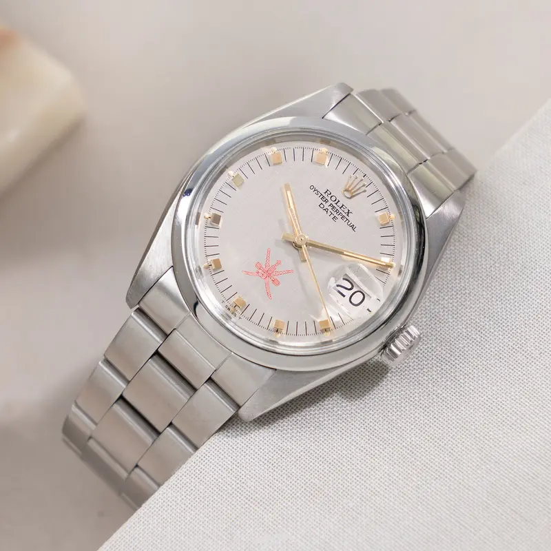 Rolex Oyster Perpetual Date Khanjar Vertical Brush Zifferblatt Refernz 1500
