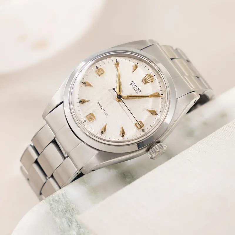 Rolex Oyster Precision Silver Chevron Dial Ref. 6422
