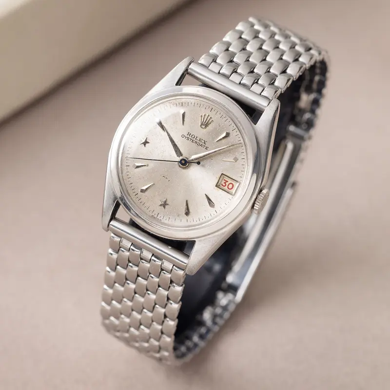 Rolex Oysterdate Precision Silver Star "Stelline " dial ref 6066