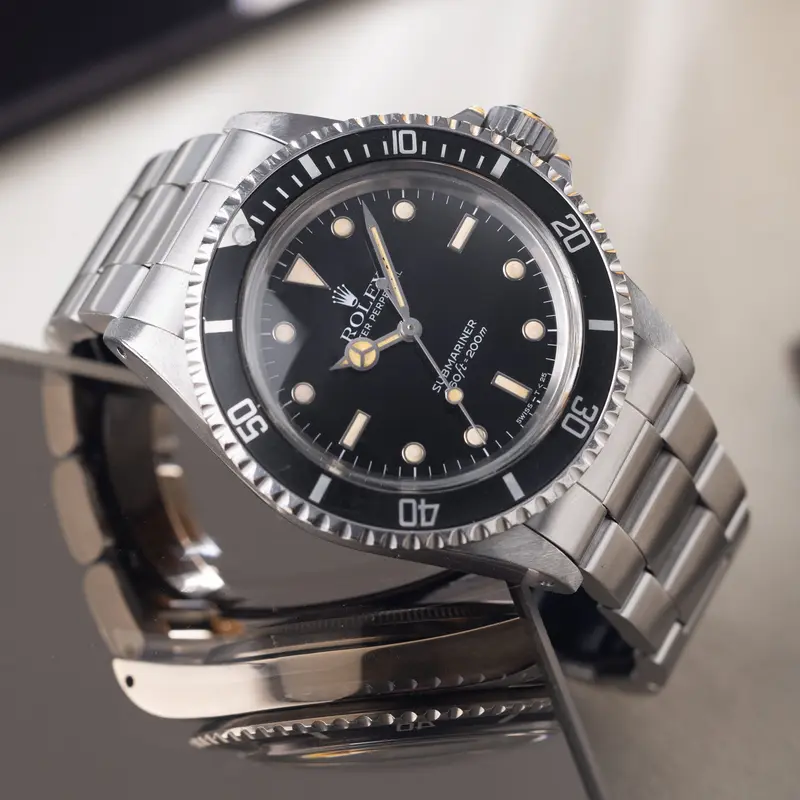 Rolex Submariner 5513 Glanz Zifferblatt mit Weißgold Indexe