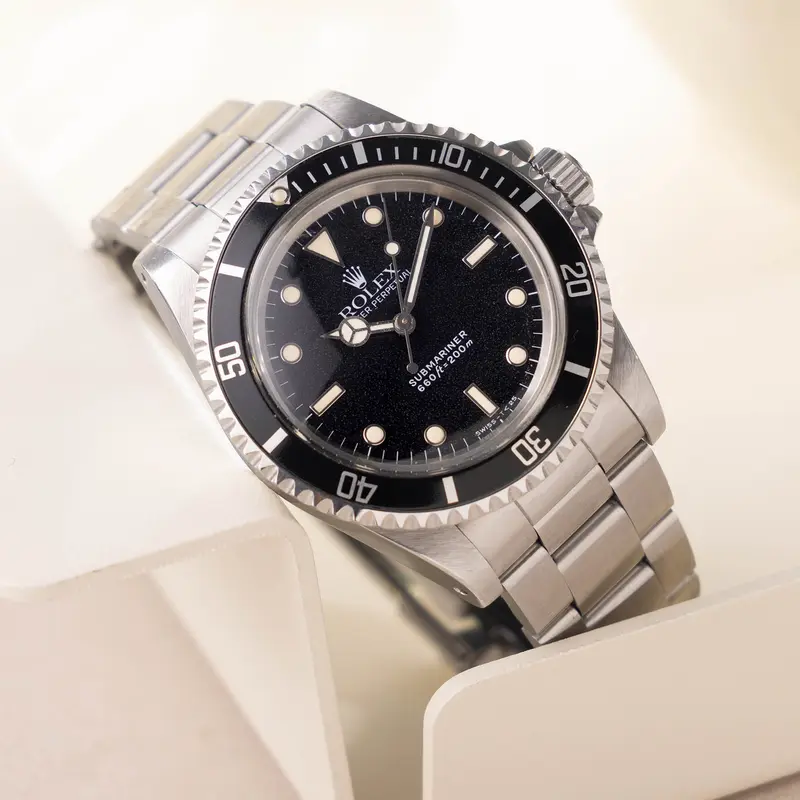 Rolex Submariner 5513 White Gold Hour Markers Punched Papers