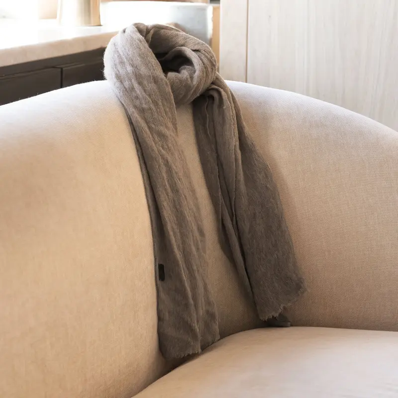 Rolex Taupe Cashmere scarf