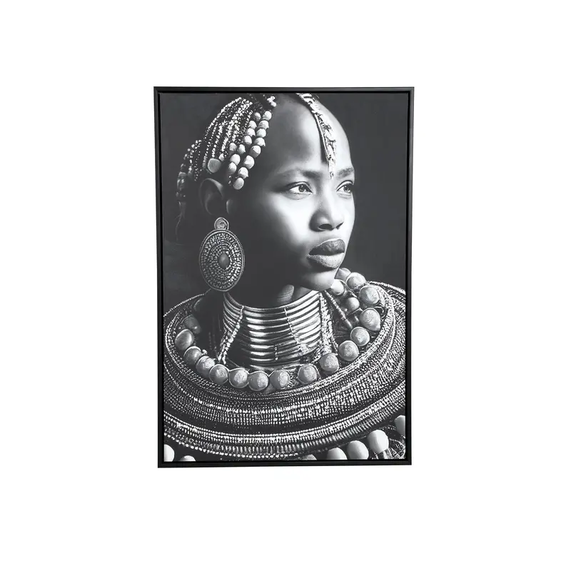 Romaan Black Polyester Painting Woman Small PTMD