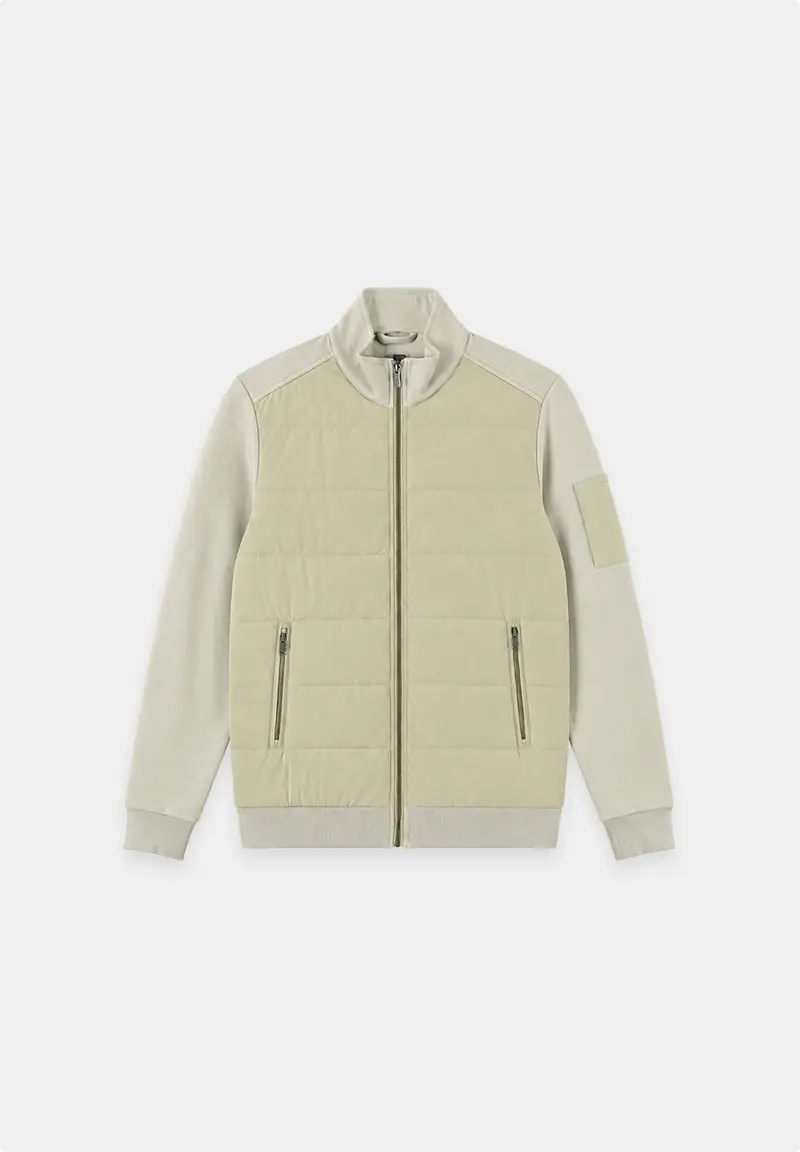 Ronan – Pique Interlock Mix Zip Cardigan