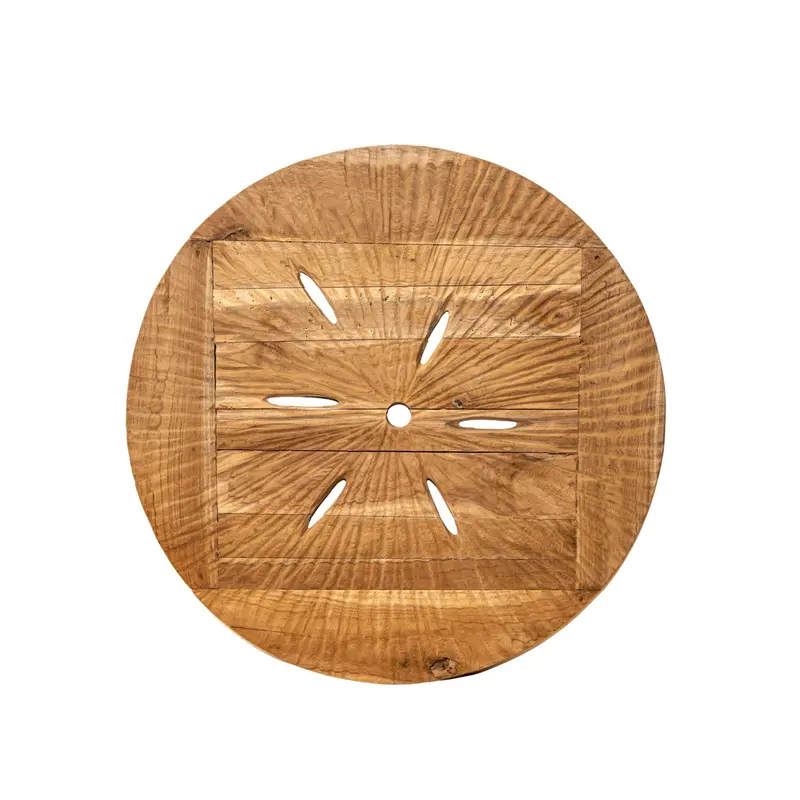 Rond Wandpaneel Roch Teakhout Rustiek Naturel Small PTMD