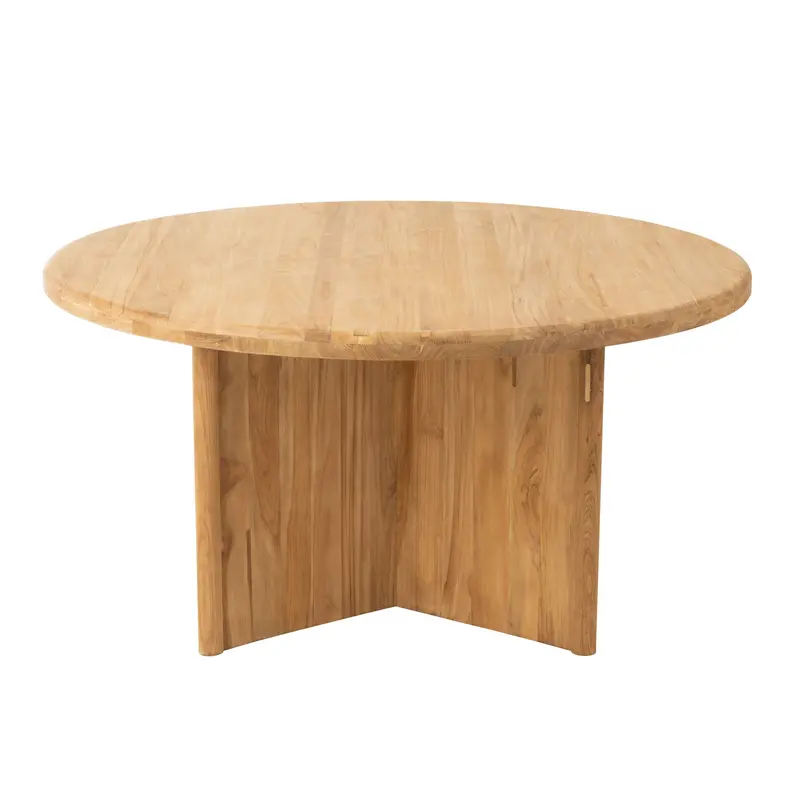 Ronde Eetkamertafel Teak Hout Naturel Ø150cm J-Line