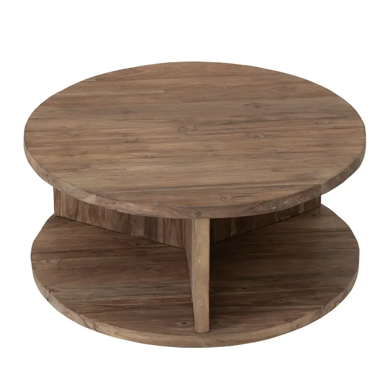 Ronde Salontafel Rush Teakhout Naturel Ø80cm MUST Living
