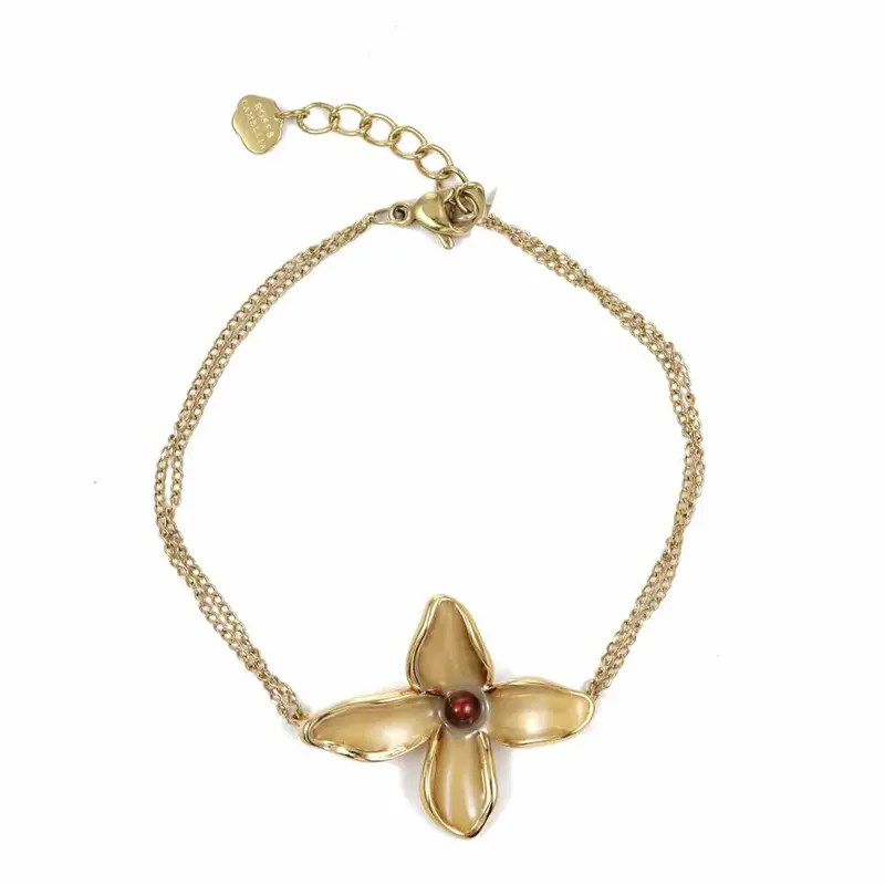 rose & camellia armband brown flower