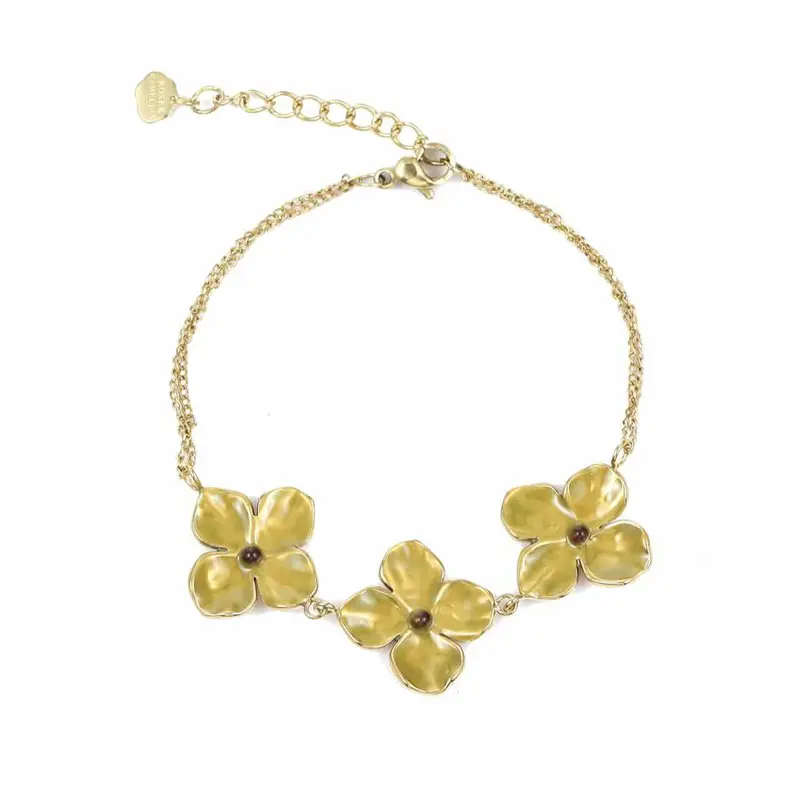 rose & camellia armband green flowers
