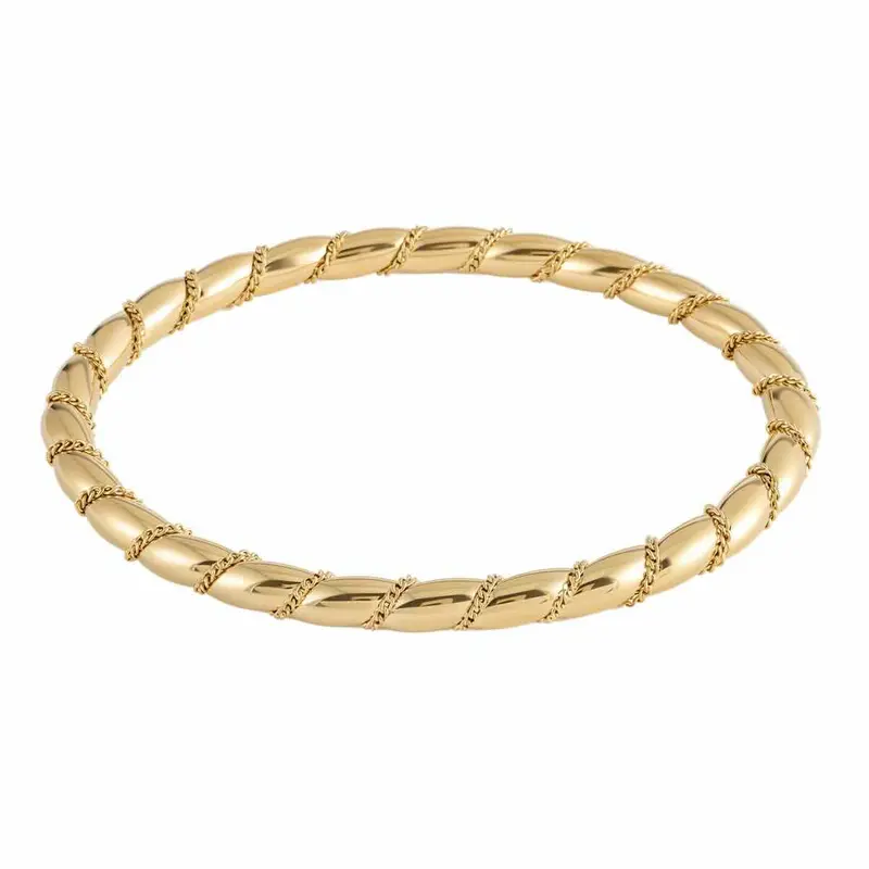 Rose & Camellia bangle braid chain