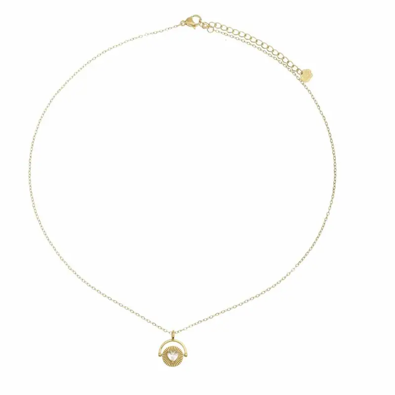 Rose & Camellia ketting heart coin