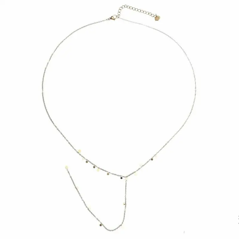 rose & camellia ketting small coins longer chain