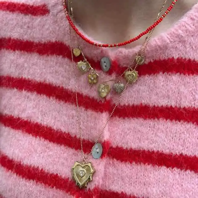 Rose & Camellia long heart