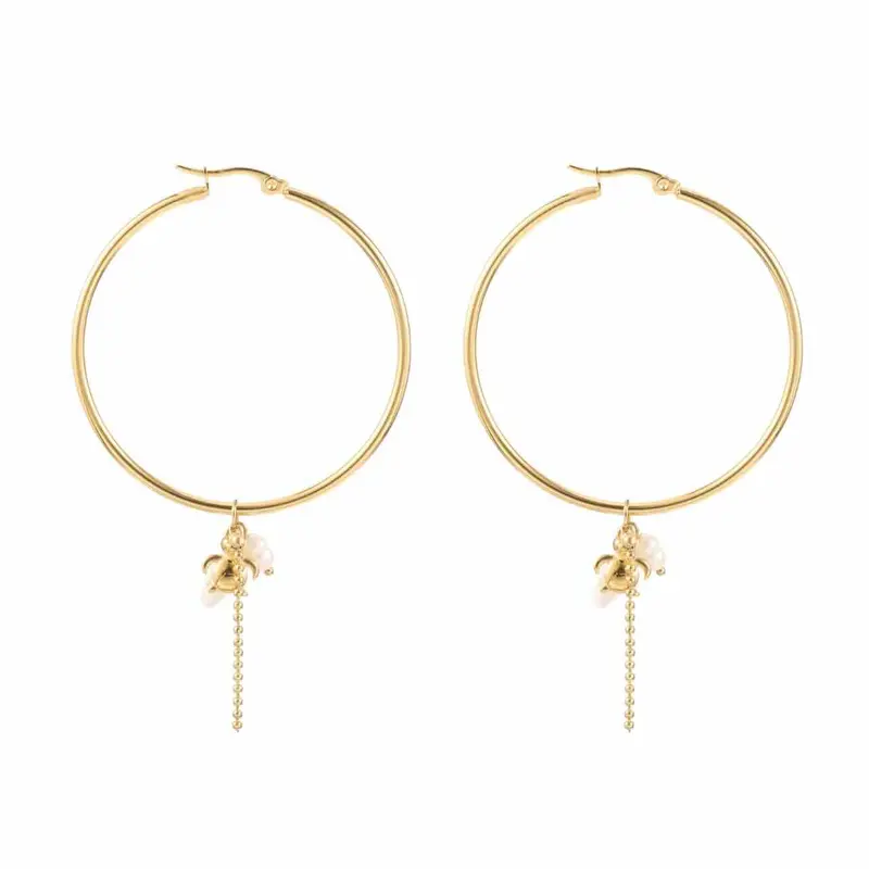 Rose & Camellia oorbellen turtle hoops