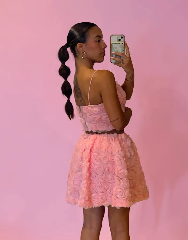Rosette cami crop top