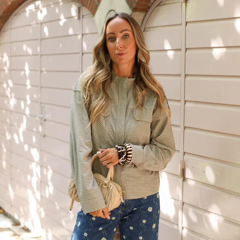 Rou Lucy China collar shirt grey