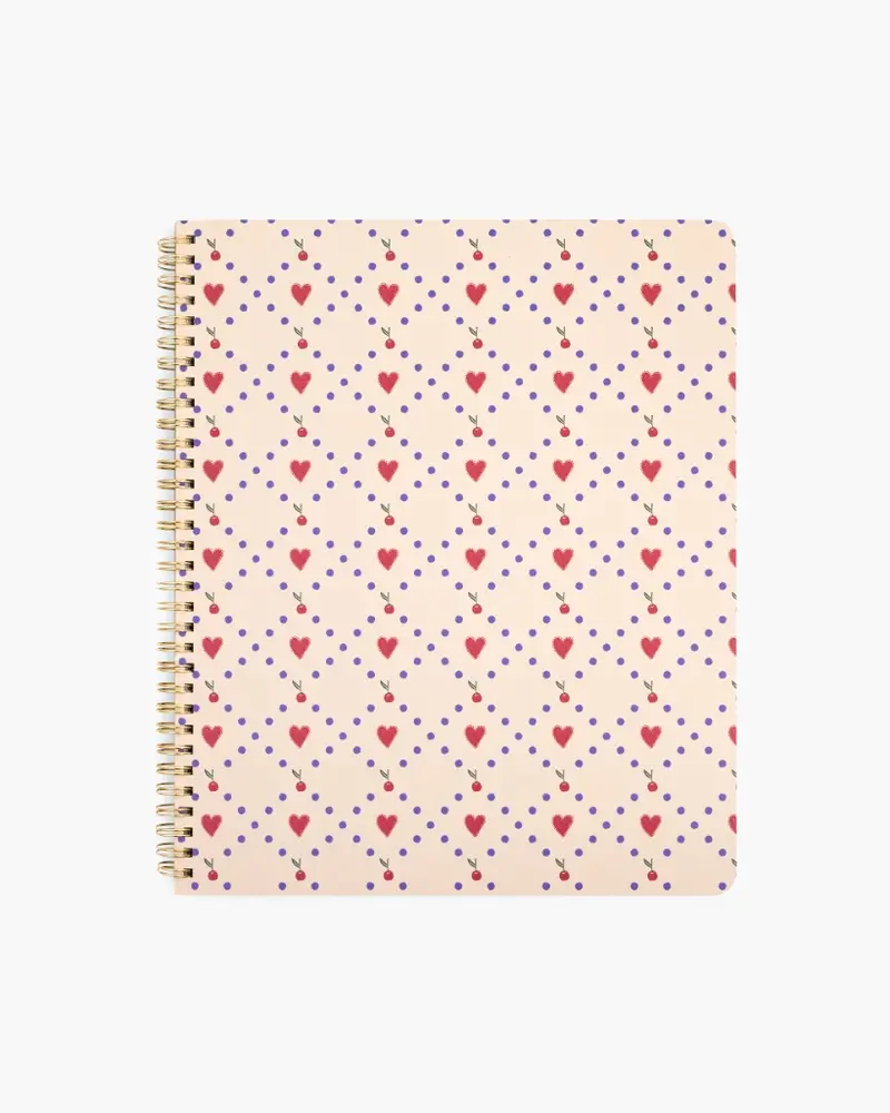 Rough Draft Large Notebook - Cherry Hearts