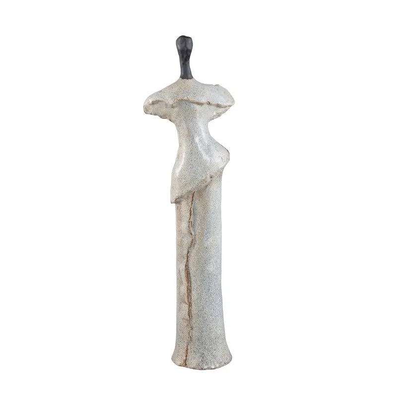 Roxey Beige Ceramic High Women Shaped Ornament S PTMD