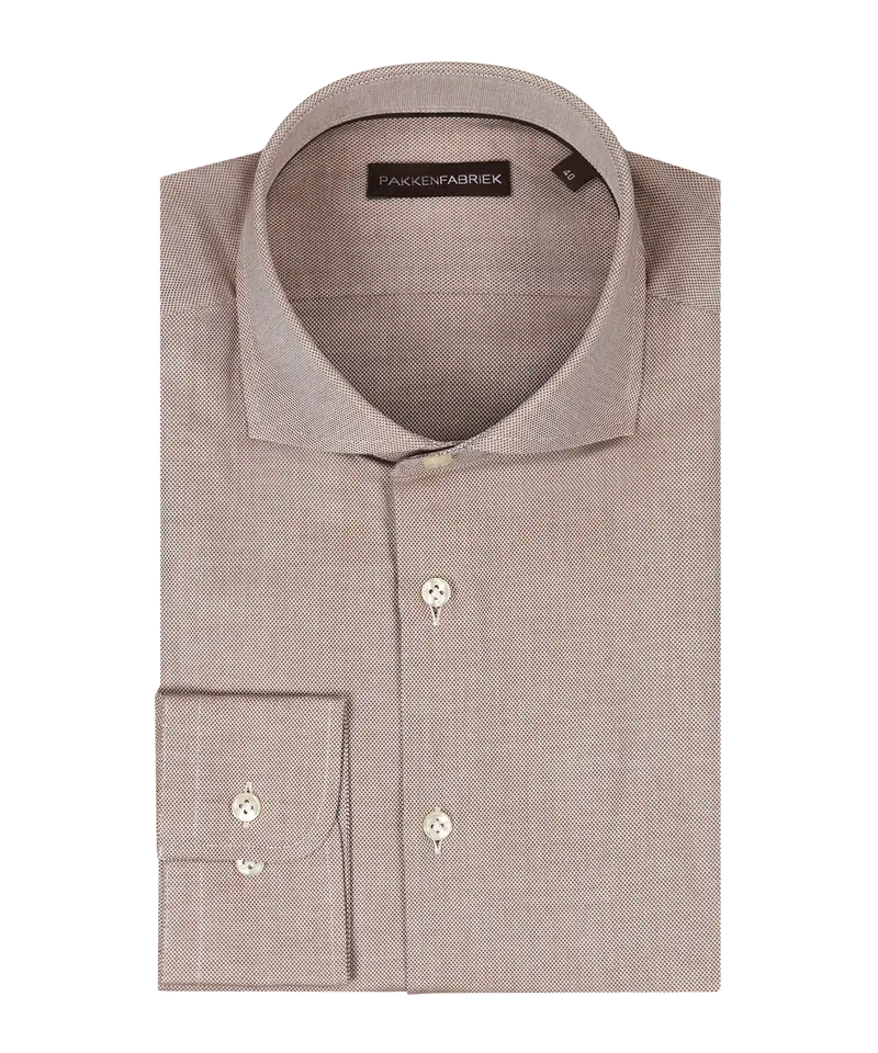 Royal light brown oxford overhemd met wide spread kraag