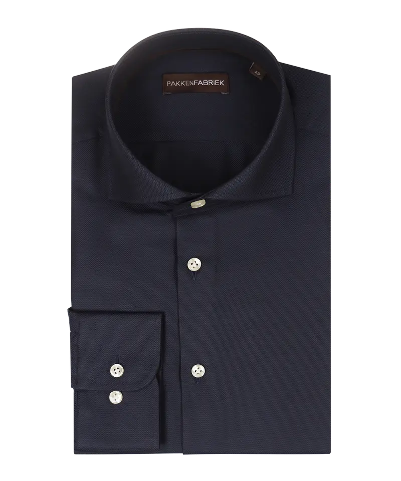 Royal navy oxford overhemd met wide spread kraag