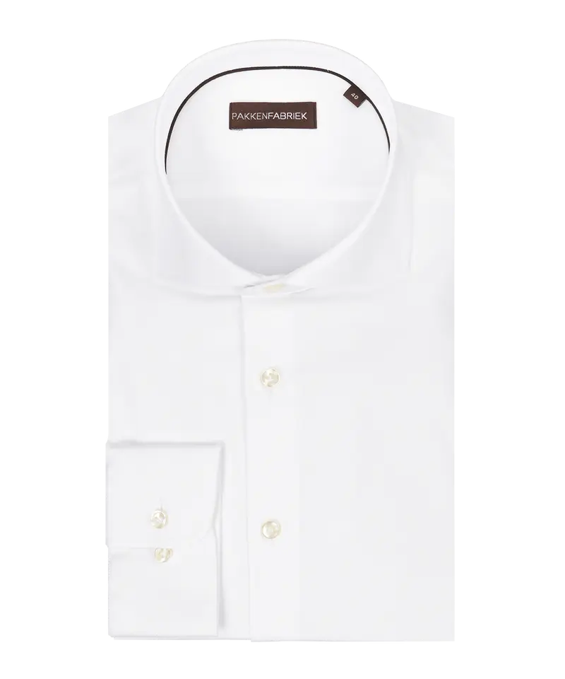 Royal wit oxford overhemd met wide spread kraag