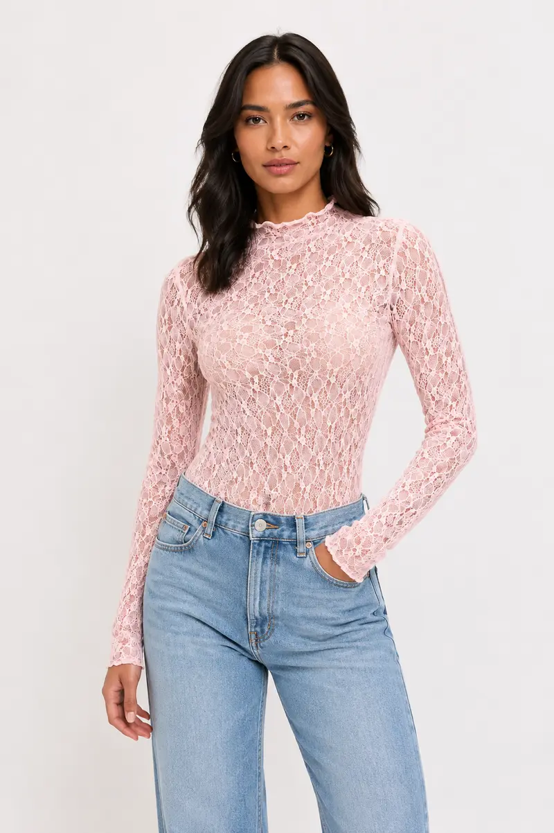 Roze lace top