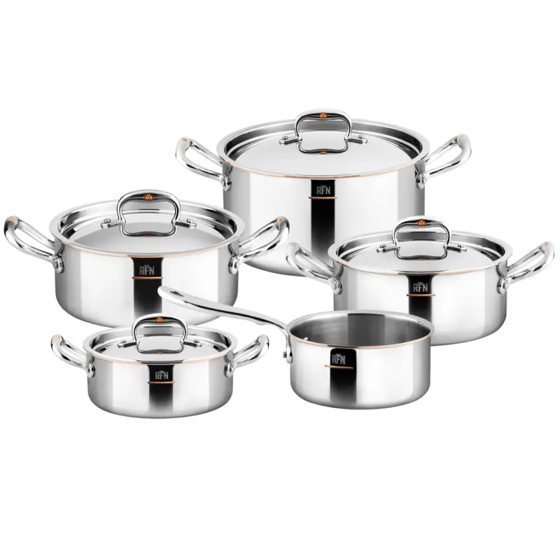 Ruffoni Con Cuore Pannenset met RVS Deksels – 9-delig