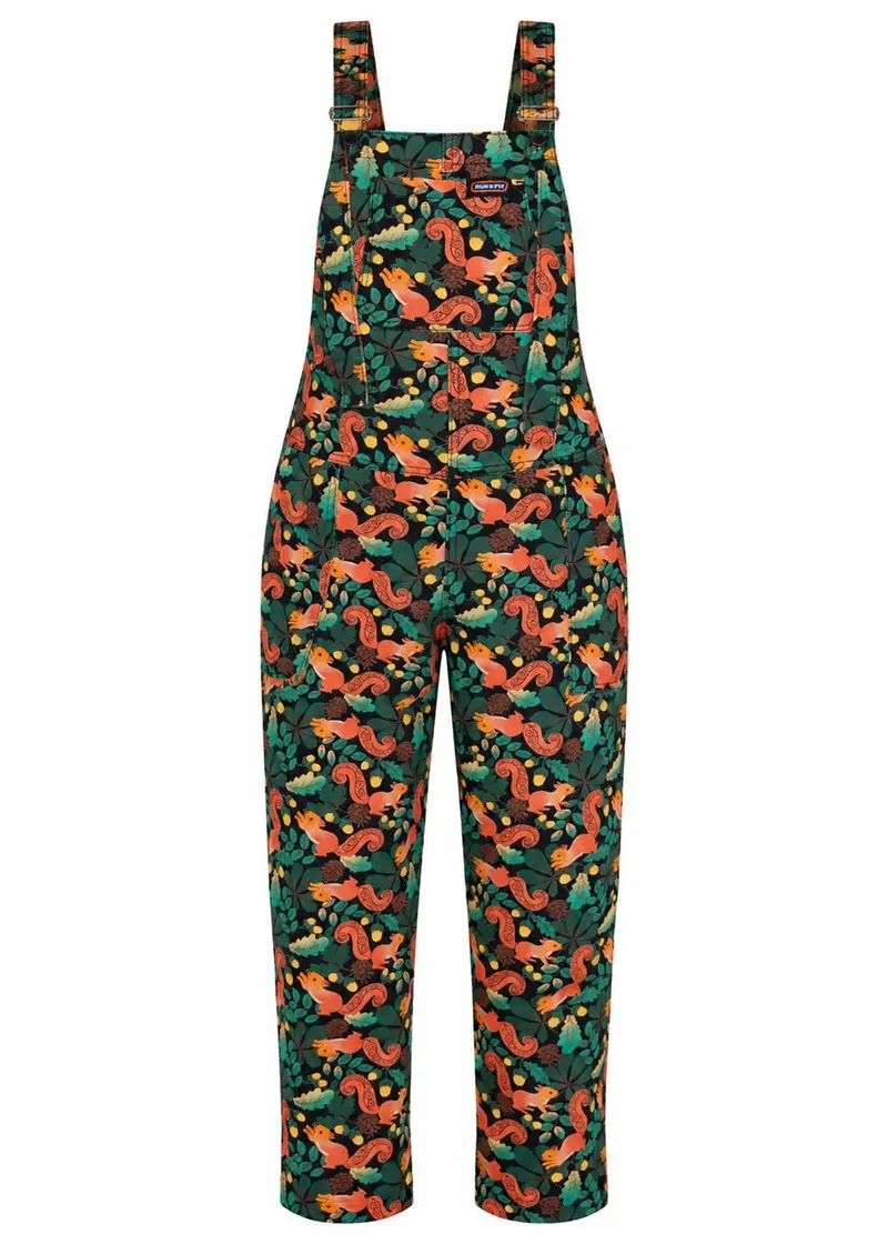Run & Fly Acorn Adventure Squirrel Black Dungarees