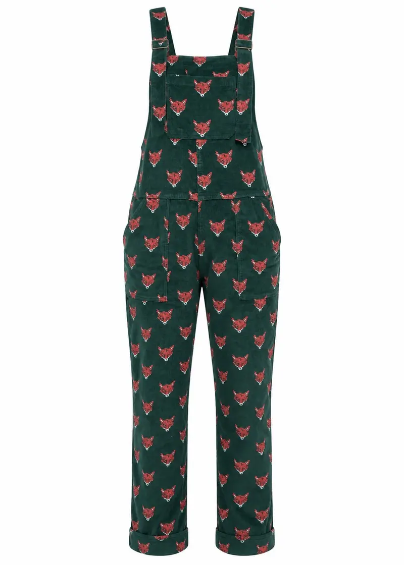 Run & Fly Foxy Green Corduroy Dungarees