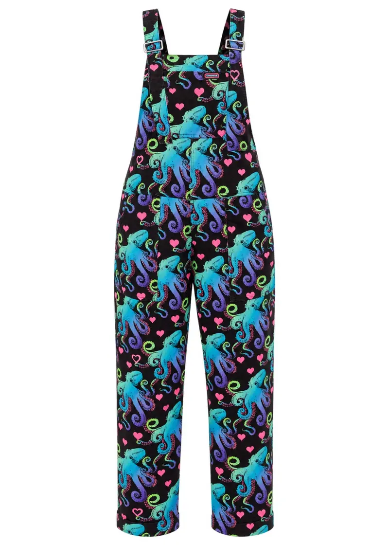Run & Fly Octopus Love Black Overalls