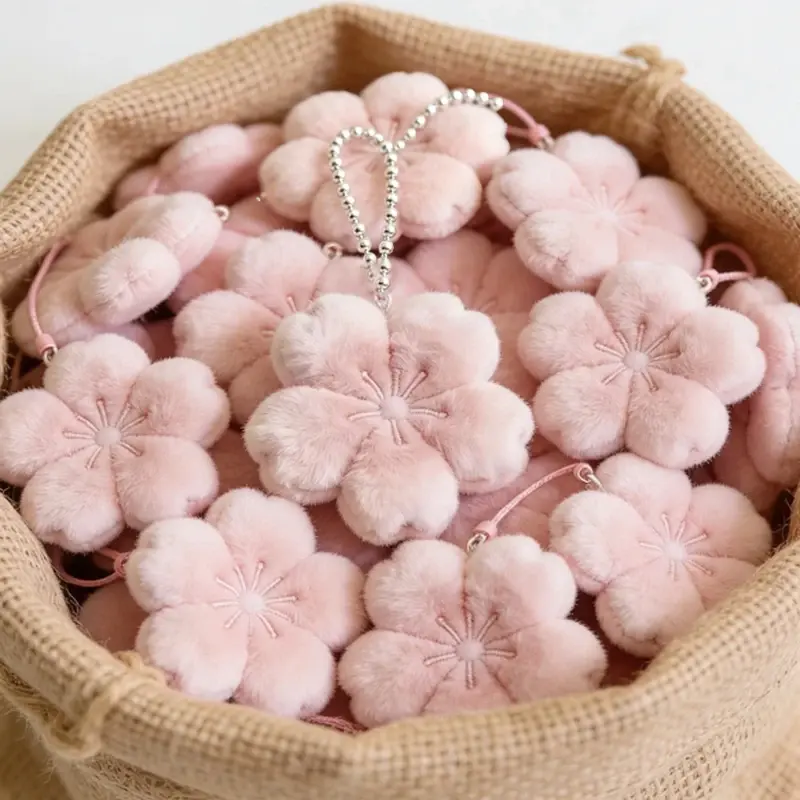 Sakura Plush Keychain Charm