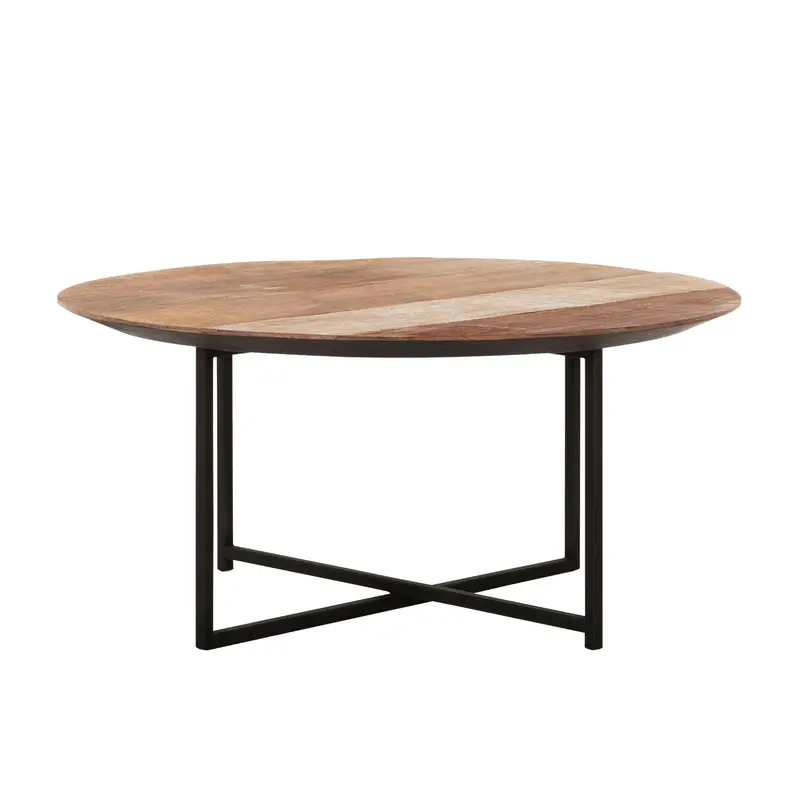 Salontafel Cosmo Rond Teakhout Naturel Zwart Ø75cm DTP Home