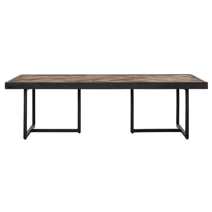 Salontafel Criss Cross Gemixt Hout Naturel Zwart 120cm DTP Home