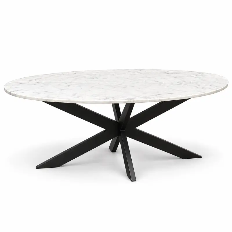 Salontafel Faye Marmer Wit Ovaal 130cm Starfurn