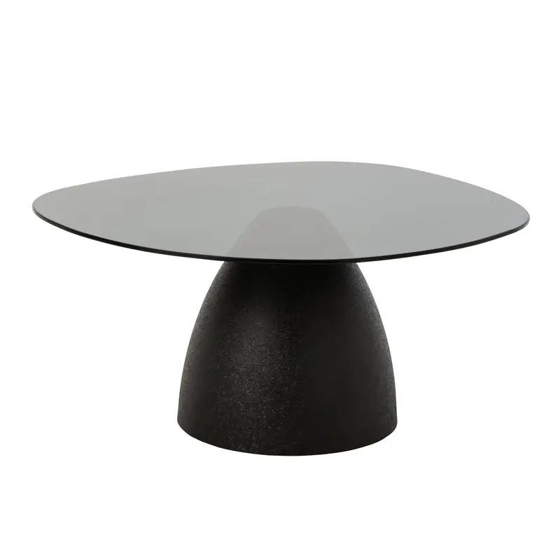 Salontafel Glas/Metaal Zwart L86cm J-Line